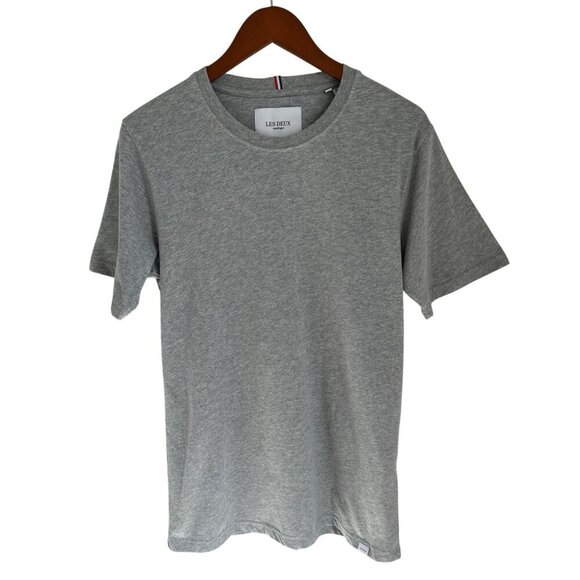 LES DEUX Marais T-Shirt Cotton Gray Crewneck Size Small - Picture 1 of 8